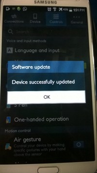 Samsung Note 3 successfully updated the device