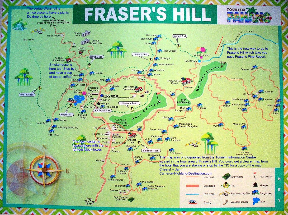 Map of Fraser's Hill (Bukit Fraser)
