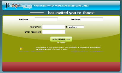 Jhoos login, looks like a phising site