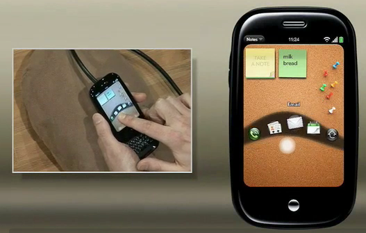 Palm Pre touch gesture on the touch screen. Works just like the iPhone!